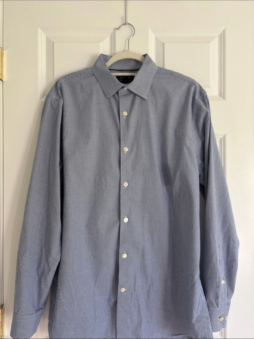 Banana Republic Light Blue Micro-Check Button-Down Shirt